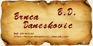 Brnča Danesković vizit kartica